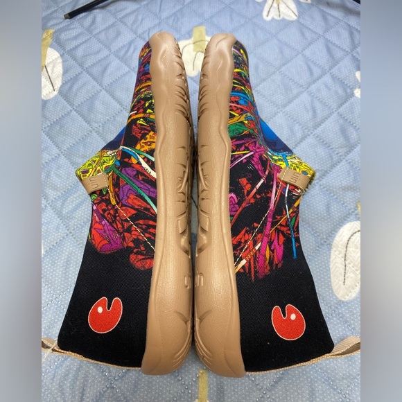 UIN Women’s Slip On Sneaker Casual Loafers Art Painted Walking Shoes - Picture 4 of 5